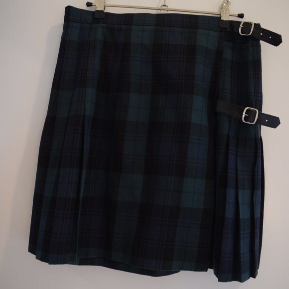 Vintage Burberry Blue Plaid Mini Skirt
